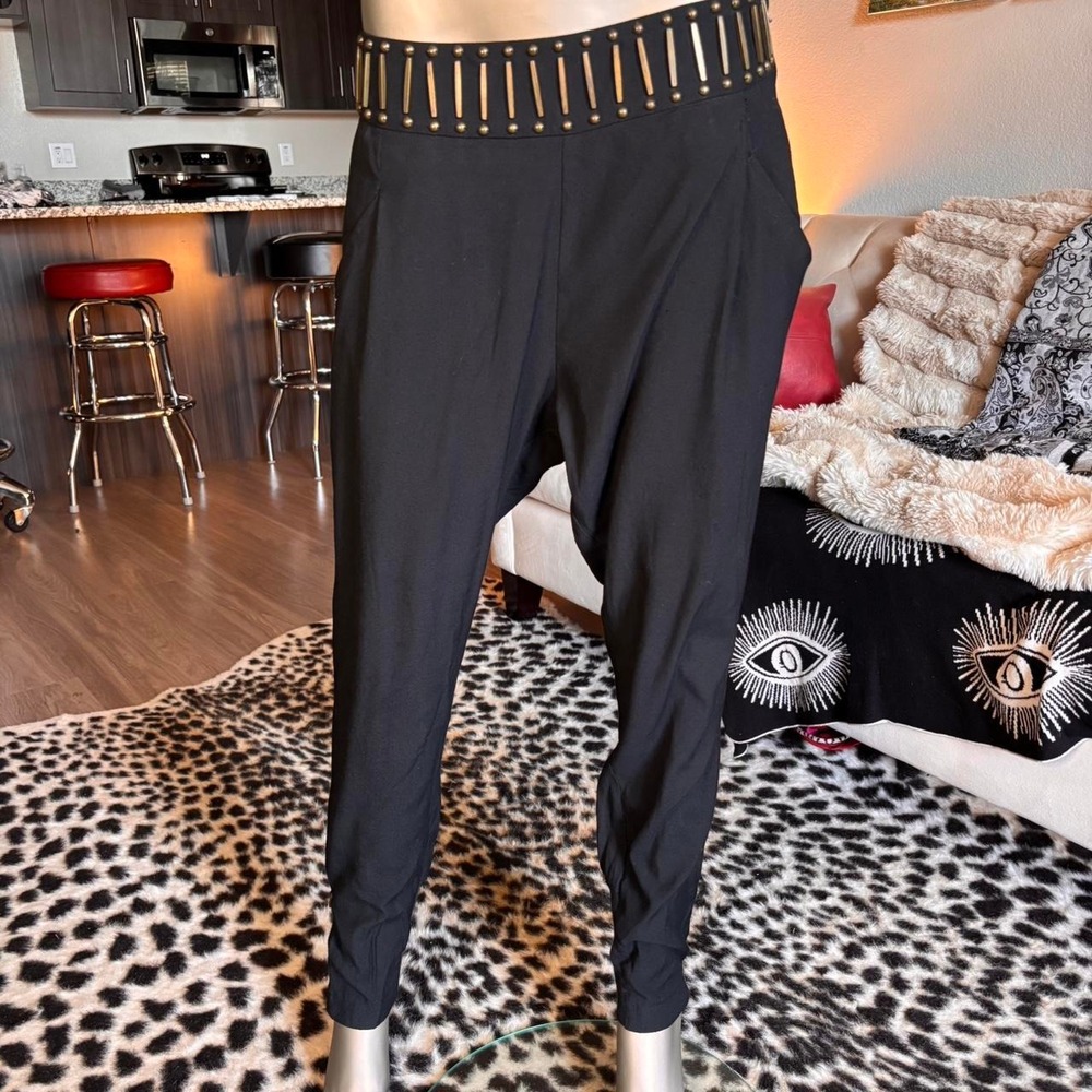 Zara TRF BOHO Studded Waist Ankle Zip Trousers 🌿